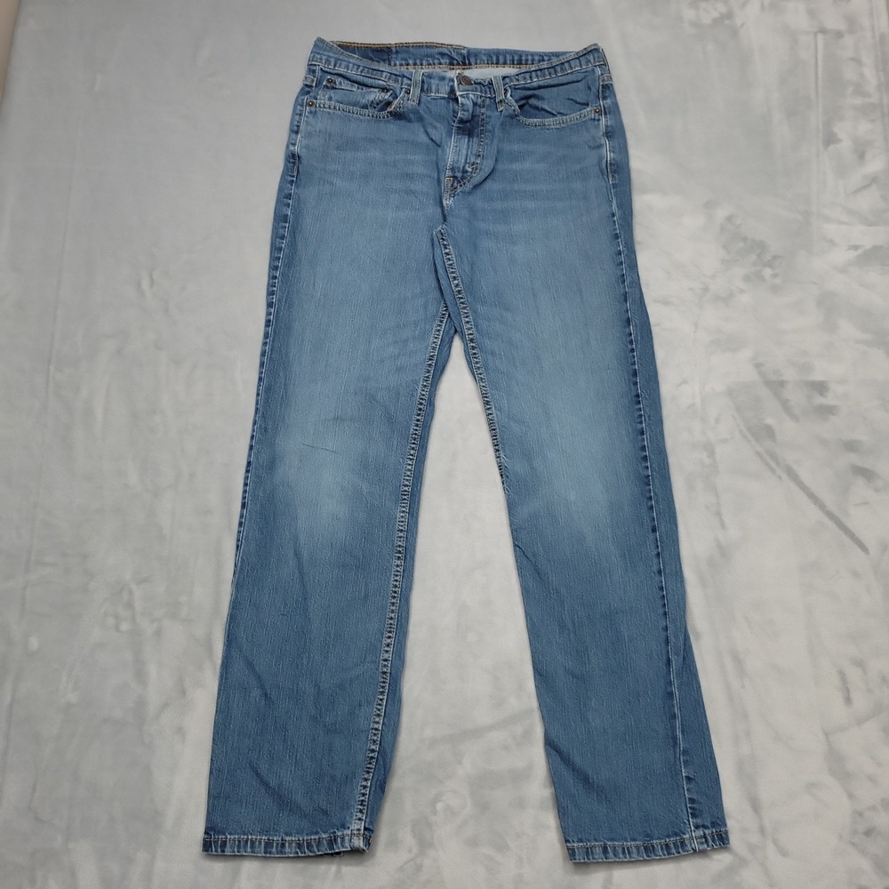 Levi Jeans Men 32x32 Blue 514 Straight Fit Stretch Casual Classic Denim Pants